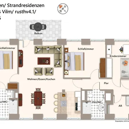 Strandresidenzen Strandresidenzen Haus Vilm 4 1 アパート *